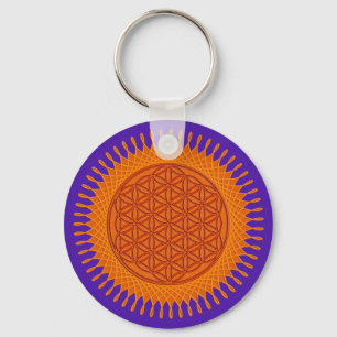 Bloem van het Leven / zonnig ontwerp Sleutelhanger