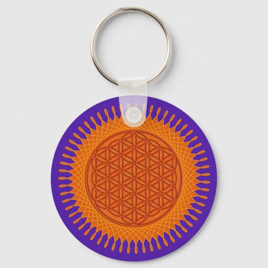 Bloem van het Leven / zonnig ontwerp Sleutelhanger (Voorkant)