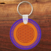 Bloem van het Leven / zonnig ontwerp Sleutelhanger (Voorkant)