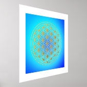 Bloem van het levensmodel Mandala Symbool Blue Gol Folie Afdrukken (Laagn)