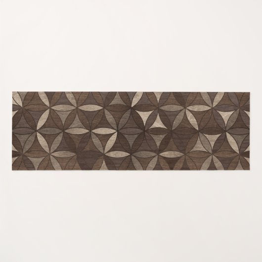 Bloem van het levenspatroon - Houten textuur Yogamat (Voorkant (horizontaal))