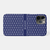 Bloem van het levenspatroon op Navy Blue Case-Mate iPhone Case (Achterkant (horizontaal))