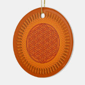 Bloem van het ontwerp van de levende zon keramisch ornament (Links)