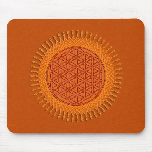 Bloem van het ontwerp van de levende zon muismat (Voorkant)