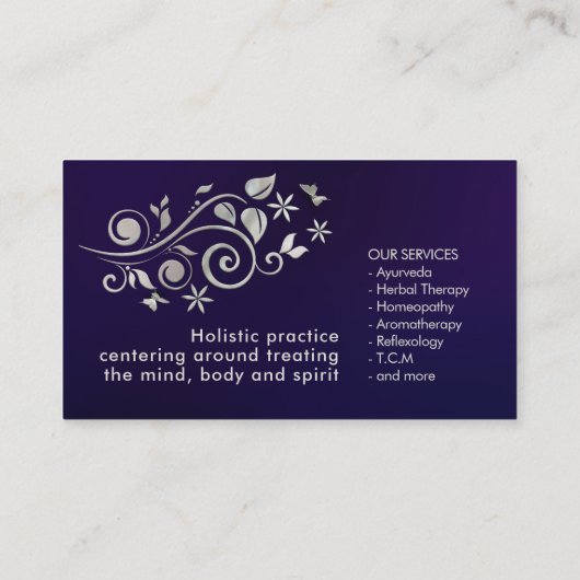 Bloem van het Ornament Pearl Swirl Visitekaartje (Achterkant)