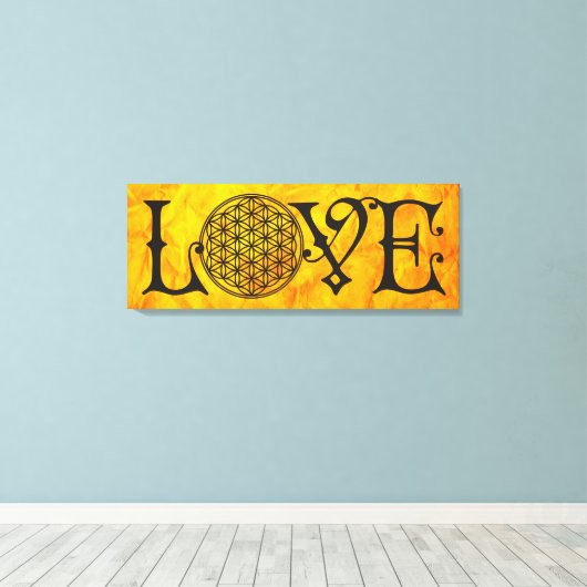 Bloem van het tattoo met een laag levensteken zwar canvas afdruk (Insitu (Houten vloer))