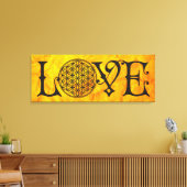 Bloem van het tattoo met een laag levensteken zwar canvas afdruk (Insitu (Woonkamer))