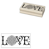 Bloem van het tattoo met een laag levensteken zwar rubberstempel (Gestempeld)