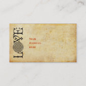 Bloem van het tattoo met een laag levensteken zwar visitekaartje (Achterkant)