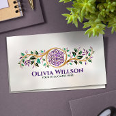 Bloem van leven - Amethyst Malachite en goud Visitekaartje