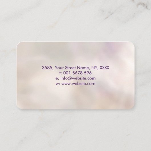 Bloem van leven - amethyste splaatster visitekaartje (Achterkant)