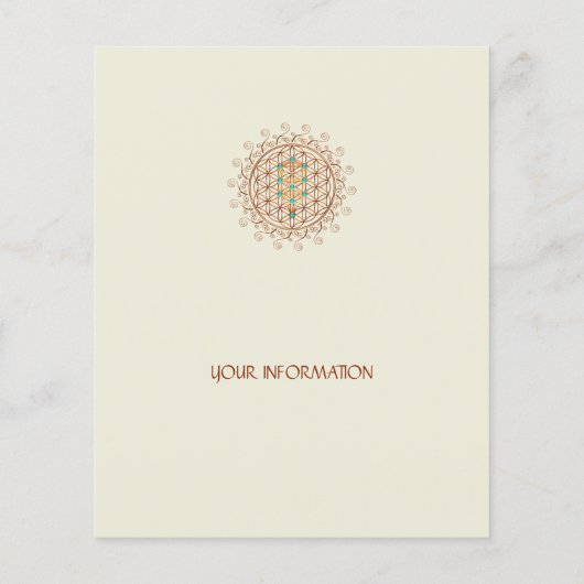 Bloem van leven, boom van leven, Kabbalah, Sephiro Flyer (Achterkant)