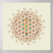 Bloem van leven, boom van leven, Kabbalah, Sephiro Poster (Voorkant)