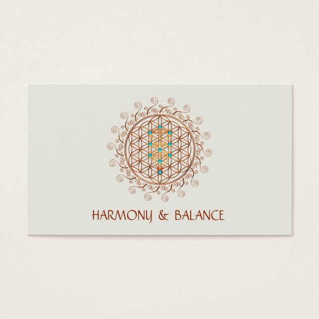 Bloem van leven, boom van leven, Kabbalah, Sephiro Visitekaartjes (Voorkant)