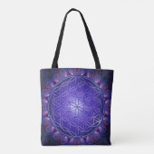 Bloem Van Leven - Fraktale Mandala Vierkant I Tote Bag (Achterkant)