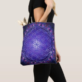 Bloem Van Leven - Fraktale Mandala Vierkant I Tote Bag (Dichtbij)