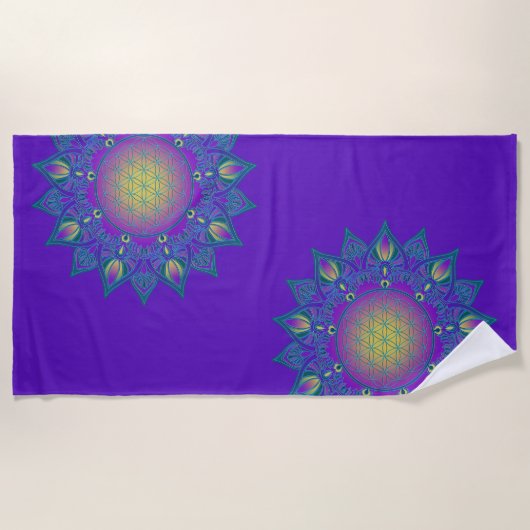 Bloem Van Leven - Indiase Mandala 3 Strandlaken (Voorkant)