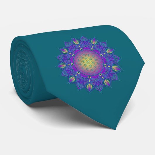 Bloem Van Leven - Indiase Mandala 3 Stropdas (Opgerold)