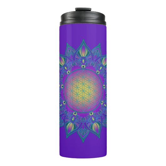 Bloem Van Leven - Indiase Mandala 3 Thermosbeker (Voorkant)