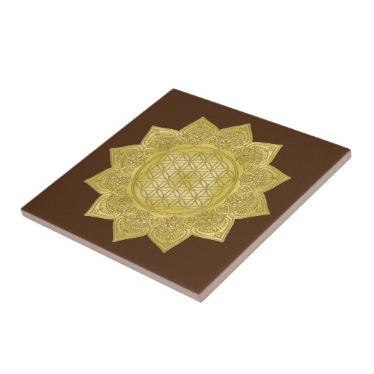 Bloem Van Leven - Indiase Mandala 4 Tegeltje (Zijkant)