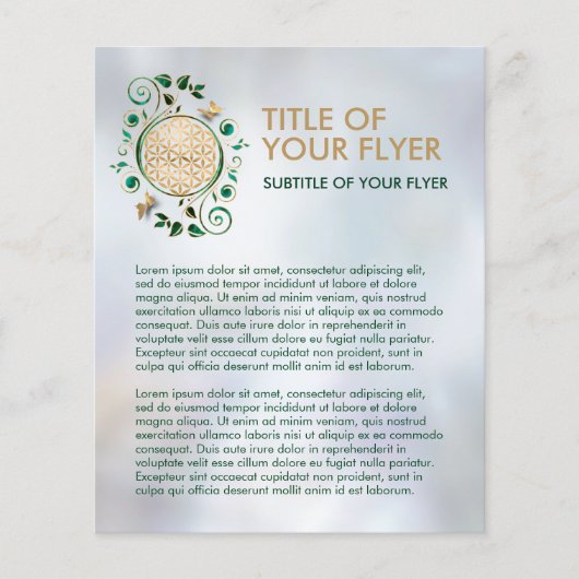 Bloem van leven - Malachietwervelkolom en bustaven Flyer (Voorkant)