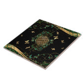 Bloem van leven - Malachietwervelkolom en bustaven Tegeltje (Zijkant)