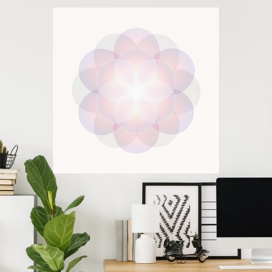 Bloem van leven Mandala Art Meditation Poster (Thuiskantoor)