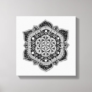 Bloem van leven Mandala Canvas Afdruk