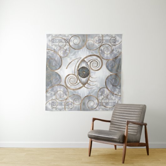 Bloem van leven - Oogwervelornament Pearl Wandkleed (In Situ (horizontaal))