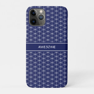Bloem van Leven Patroon op Navyblauw Case-Mate iPhone Case