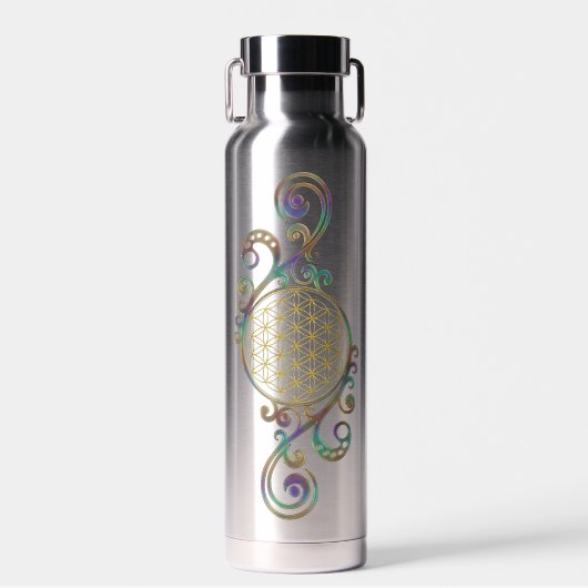 Bloem Van Leven - Spiraal Ornamenten 1 Waterfles (Voorkant)