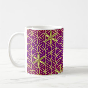 Bloem Van Leven - stempel naadloos patroon - rood Koffiemok
