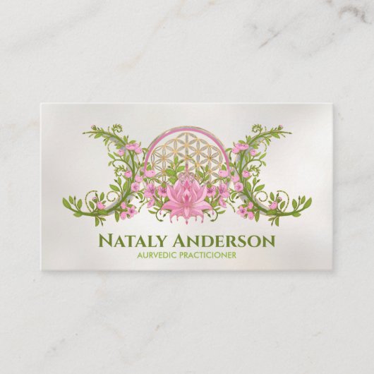 Bloem van leven Triple Moon Lotus Visitekaartje (Voorkant)