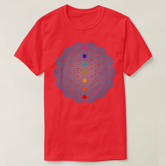 Bloem van leven turquoise 2 t-shirt (Design voorkant)