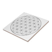 Bloem van leven wit tegeltje (Zijkant)