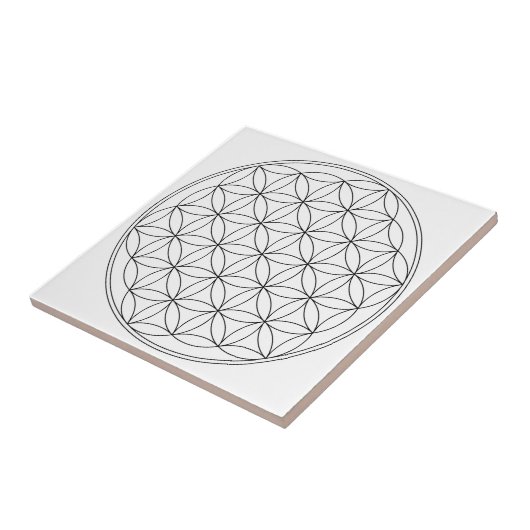 Bloem van leven wit tegeltje (Zijkant)