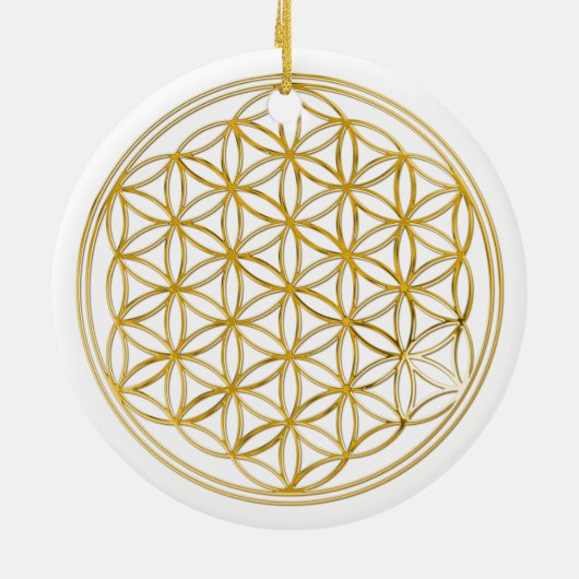 Bloem van levend/goud en zilver keramisch ornament (Achterkant)