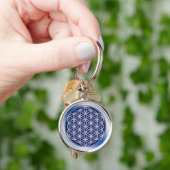 Bloem van levend/hemel sleutelhanger (Hand)