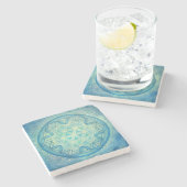 Bloem van levend marmer onderzetter (Zijkant)