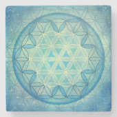 Bloem van levend marmer onderzetter (Voorkant)