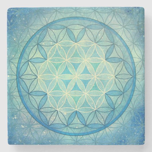 Bloem van levend marmer onderzetter (Voorkant)