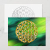 Bloem van levend/vol goud | groene golven briefkaart (Voorkant / Achterkant)