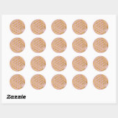 Bloem van levend/vol goud | lichtroze ronde sticker (Vel)