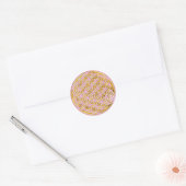 Bloem van levend/vol goud | lichtroze ronde sticker (Envelop)