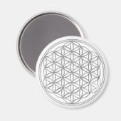 Bloem van levend/zilver magneet (Voorkant / Achterkant)