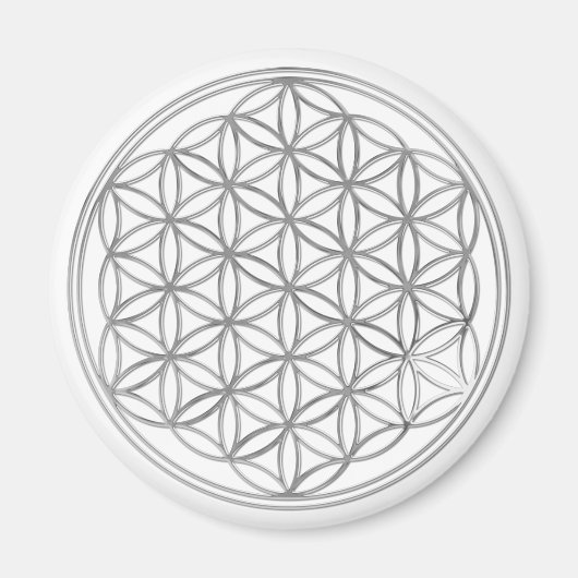 Bloem van levend/zilver magneet (Voorkant)