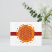 Bloem van levend/zonnig ontwerp | donkerrode stree briefkaart (Staand voorkant)