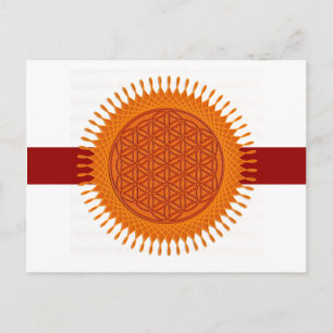 Bloem van levend/zonnig ontwerp   donkerrode stree briefkaart