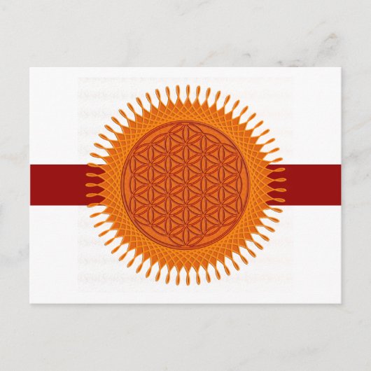 Bloem van levend/zonnig ontwerp | donkerrode stree briefkaart (Voorkant)