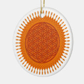 Bloem van levend/zonnig ontwerp keramisch ornament (Links)